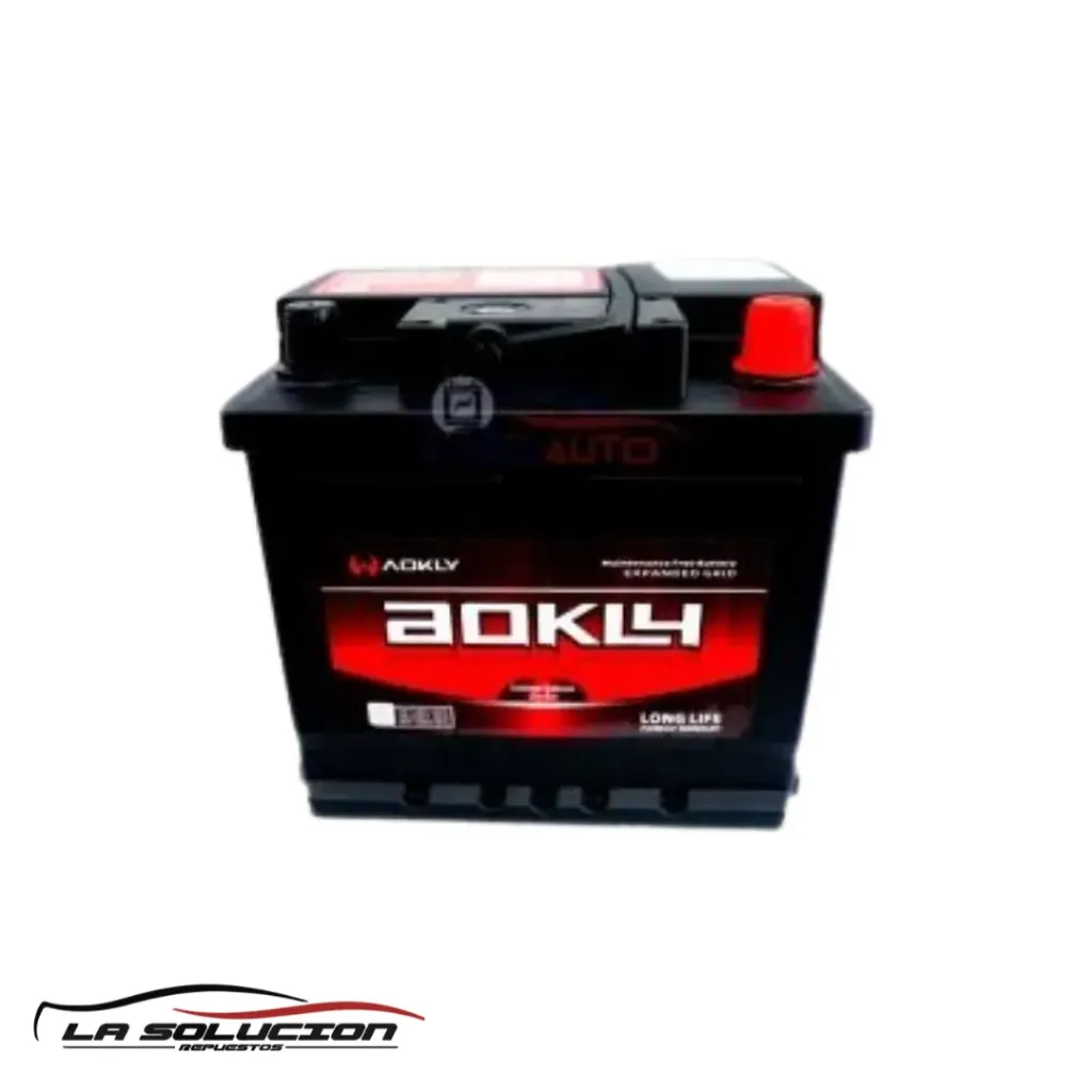 BATERIA 60 AMPERES AOKLY CCA600 POSITIVO DERECHO BORNE BAJO RELIEVE C/PESTAÑA (((¡¡TIPO 55!!)))(269)