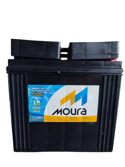 BATERIA 45 AMPERES MOURA CCA 380 POSITIVO DERECHO BI-BORNE (ME380JR) dice 50 amperes