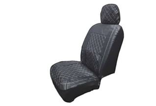 FUNDA ASIENTO CUERINA NEGRO DISEÑO CUADRITOS