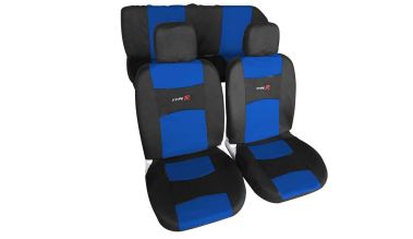 CUBRE ASIENTO TELA NEGRO/AZUL