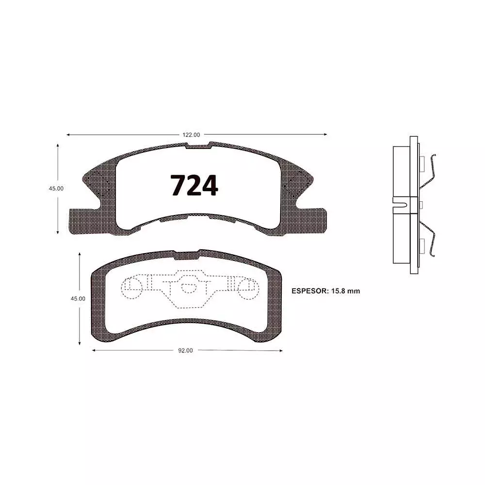 PASTILLA FRENO MITSUBISHI MIRAGE 1.2 14-21 SENFINECO(PB1055)