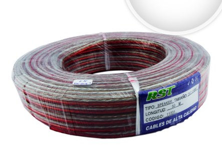 CABLE PARLANTE TRASPARENTE-ROJO 2 X 2.0 MM (METRO)