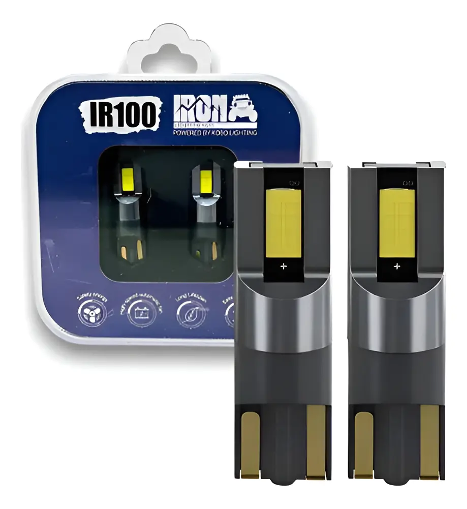 PAR AMPOLLETAS ULTRA LED T10 W5W -25W 3400LM LUZ BLANCA 12V IR100 IRON