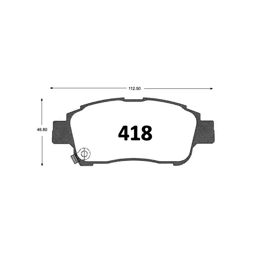 PASTILLA FRENO TOYOTA YARIS 99-05/GREAT WALL VARIOS/BYD S/ABS 112.4MM POWER STOP TW
