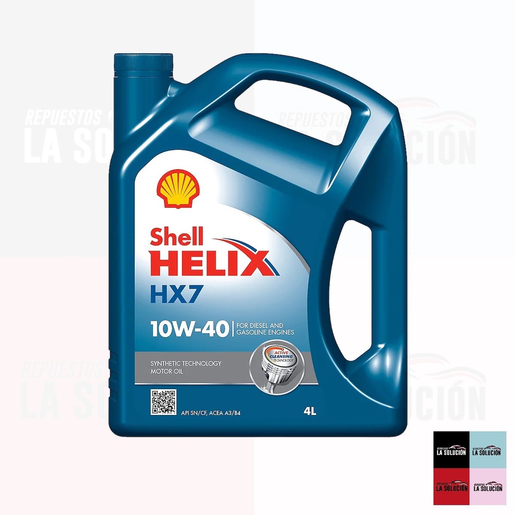 ACEITE SHELL 10W40 4L HELIX HX7 AZUL EUROPA DIESEL-GASOLINA