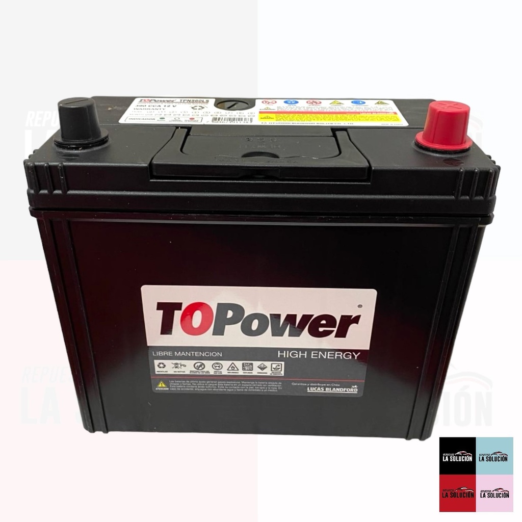BATERIA 45 AMPERES B/GRUESO DERECHO  TOPOWER