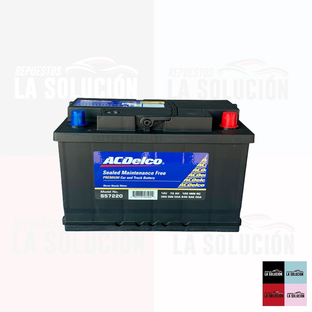 BATERIA 70 AMPERES 640 CCA -18° ACDELCO DERECHO  S57220 Y 11B070D1