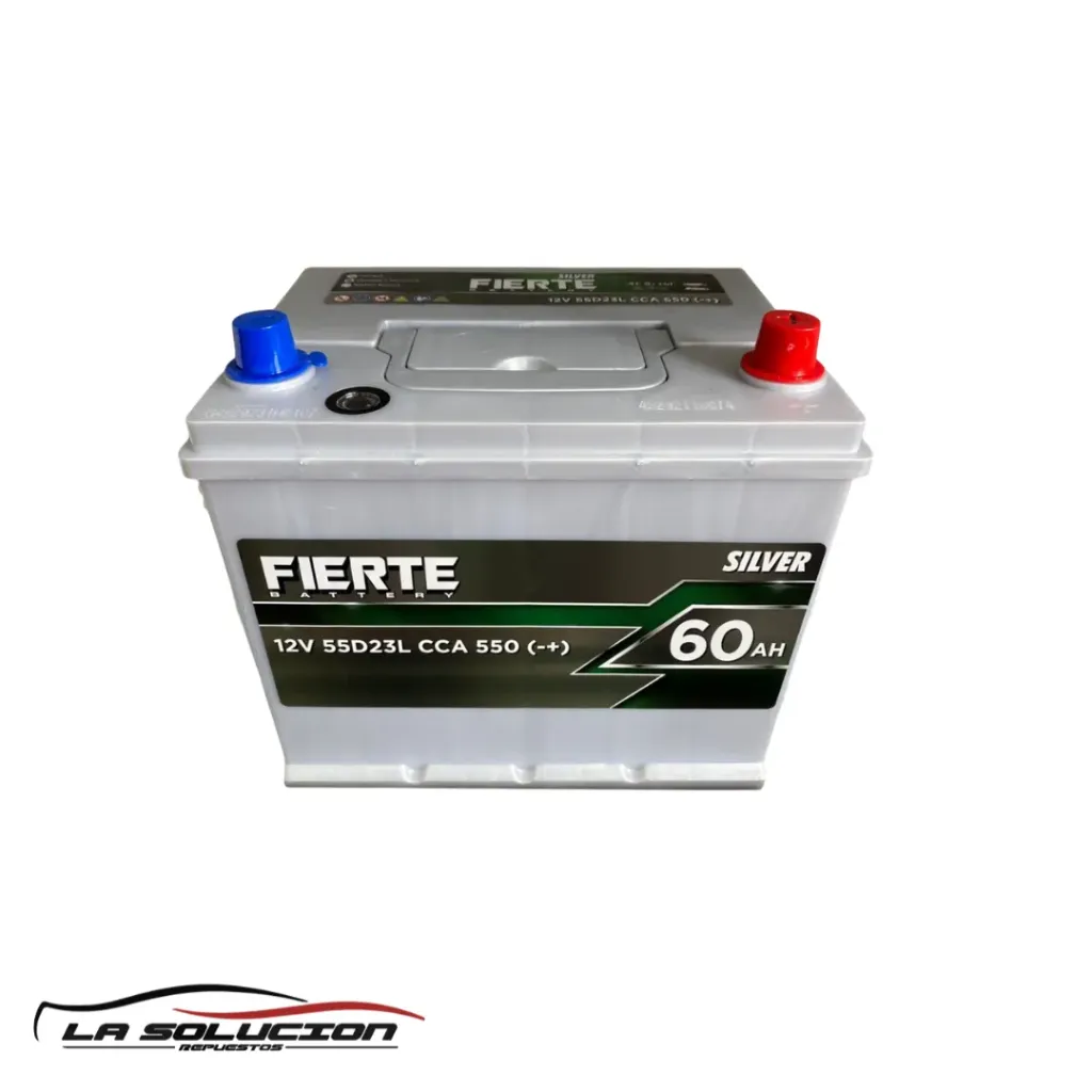 BATERIA 60 AMPERES 55D23L FIERTE SILVER 550 CCA POSITIVO DERECHO