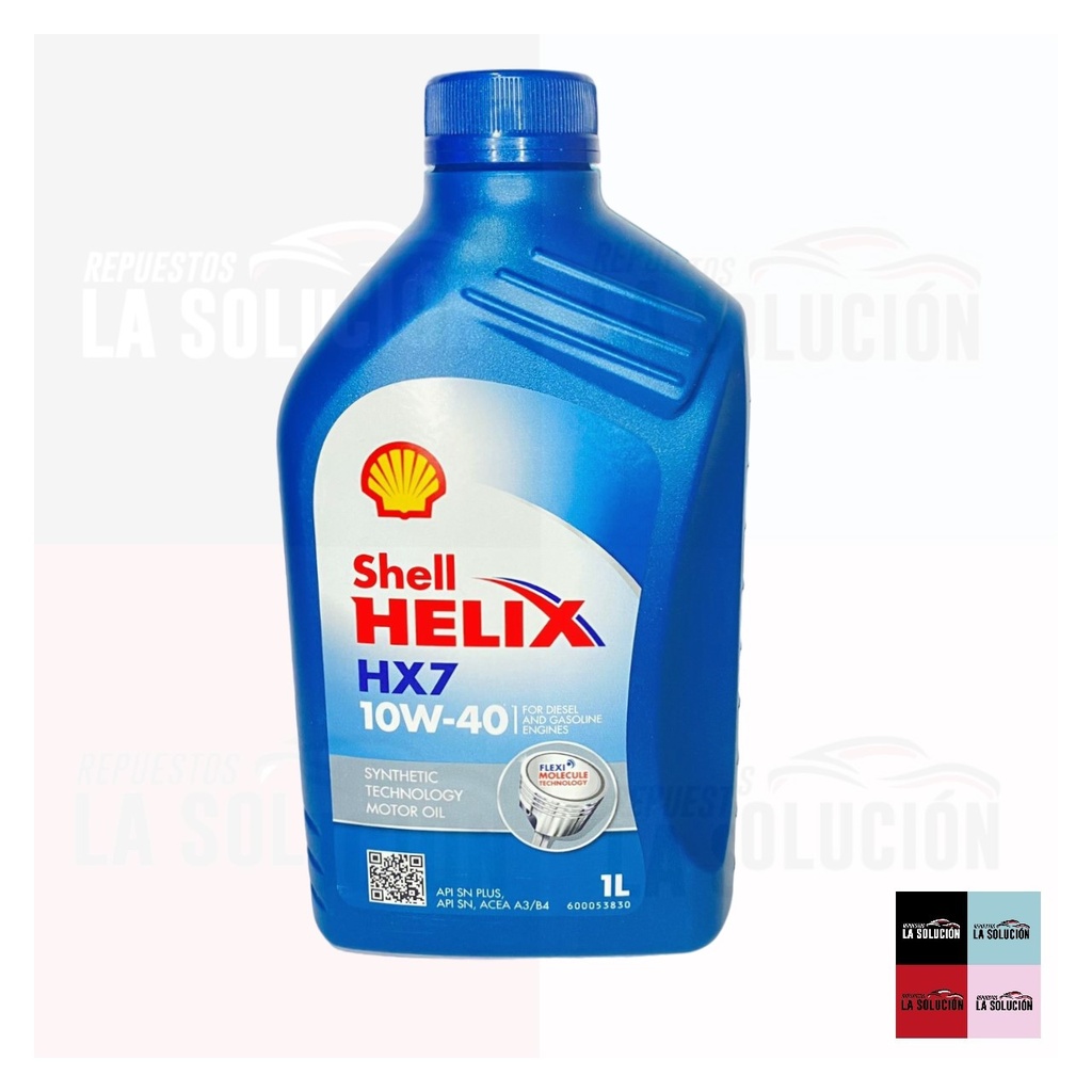 ACEITE SHELL 10W40 1L HELIX HX7 AZUL UB00
