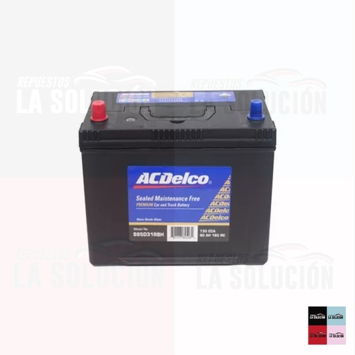 [8651] BATERIA 90 AMPERES ACDELCO 730 CCA POSITIVO IZQUIERDO (S95D31RBH)