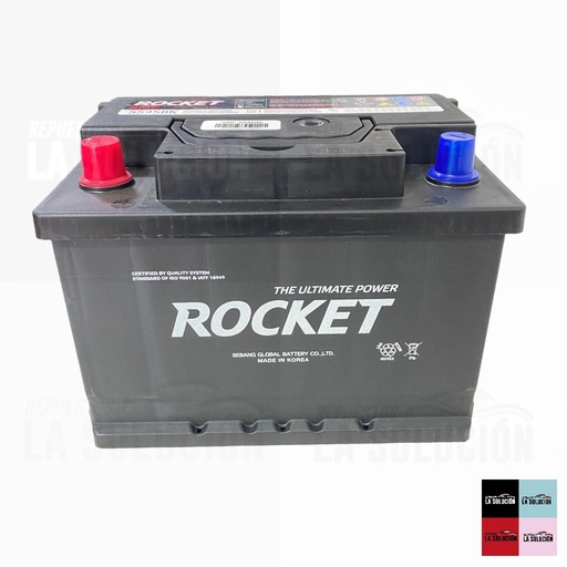 [10070] BATERIA 55 AMPERES ROCKET POSITIVO IZQUIERDO  400 CCA