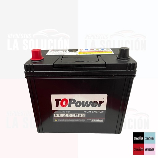[11966] BATERIA 45 AMPERES B/GRUESO POSITIVO IZQUIERDO  TOPOWER- 2 STP 390 CCA