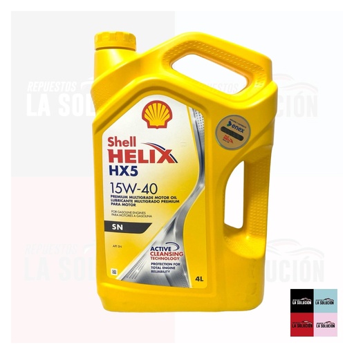 [13630] ACEITE SHELL 15W40 4LT HX5 BENCINERO
