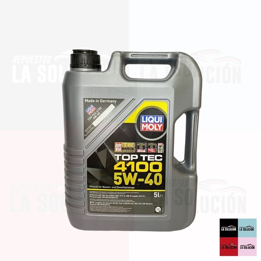 [15444] ACEITE LIQUI MOLY 5W40 TOP TEC 4100 5L DIESEL/BENCINA UB00