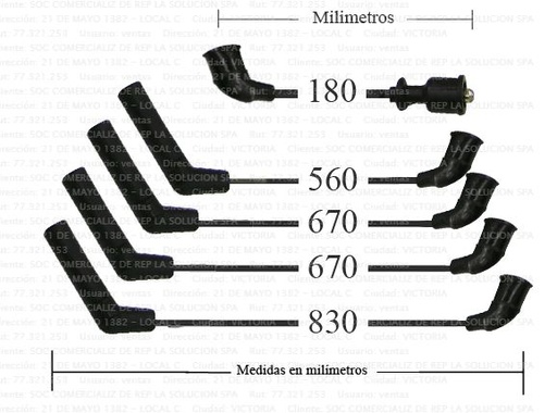 [15844] JUEGO CABLE BUJIA HYUNDAI ACCENT PRIME 1.5 00-06/EXCEL 1.5 90-94 TW UB1A4