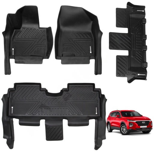 [19411] SET PISOS CALCE PERFECTO HYUNDAI SANTA FE 19-22 3 FILAS ASIENTOS