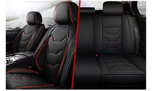 [19959] CUBRE ASIENTO CUERINA PREMIUM NEGRA / LINEA ROJA 