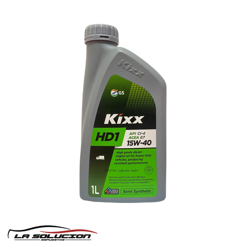 [20262] ACEITE KIXX 15W40 HD1 BENCINA Y DIESEL API CI-4/SL ACEA E7-12 1 LITRO