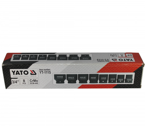 [20468] SET DADOS IMPACTO HEXAGONAL 3/4 8 PIEZAS YATO