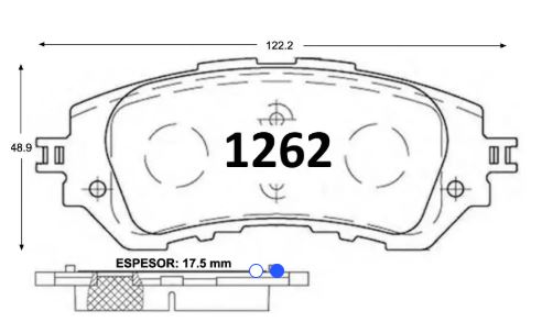 [21722] PASTILLA FRENO TOYOTA YARIS 1.5 14-22 ITAL-BRAKE GTX 122.2MM  UB2C6