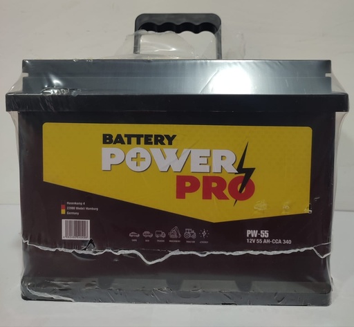 [22138] BATERIA 55 AMPERES POWER PRO 340CCA POSITIVO DERECHO -15% todo medio de pago
