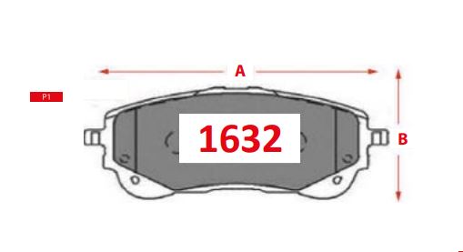 [22184] PASTILLA FRENO TOYOTA COROLLA 1.8/2.0 22- 134.2MM GTX