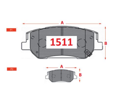 [22273] PASTILLA FRENO HYUNDAI SANTA FE 2.2 19- | 2.4 18- NEW SANTA FE 140.4MM GTX