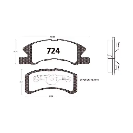 [24670] PASTILLA FRENO MITSUBISHI MIRAGE 1.2 14-21 SENFINECO (PB1055)
