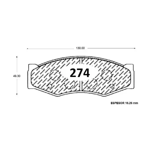 [2808] PASTILLA FRENO NISSAN D21/J-18/720 83>/SAMSUNG 2WD SANWOO | POWER STOP TW 130MM
