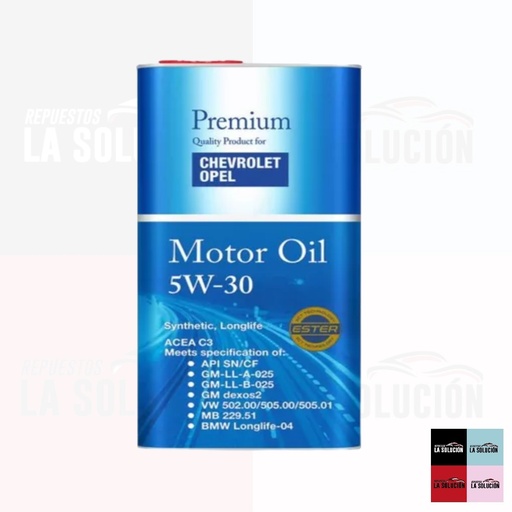 [4793] ACEITE FANFARO 5W30 CHEVROLET OPEL 5L BENCINA/DIESEL UB00