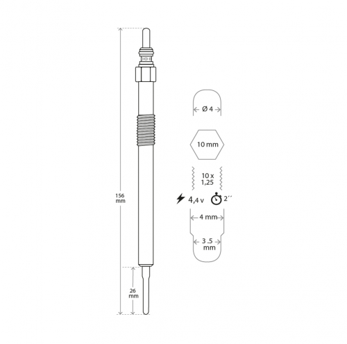 [7180] BUJIA INCANDESCENTE SSANGYONG ACTYON/KORANDO 12-21 ARG 